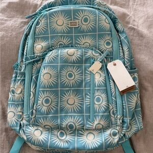 NEW Billabong Roadie Backpack Blue and White Suns with Laptop Storage Area